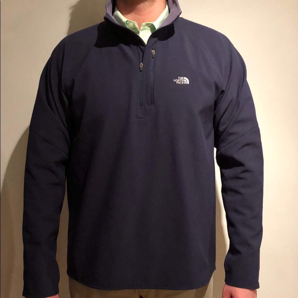 Navy Waterproof North Face Pullover 1/4 Zip Jacket